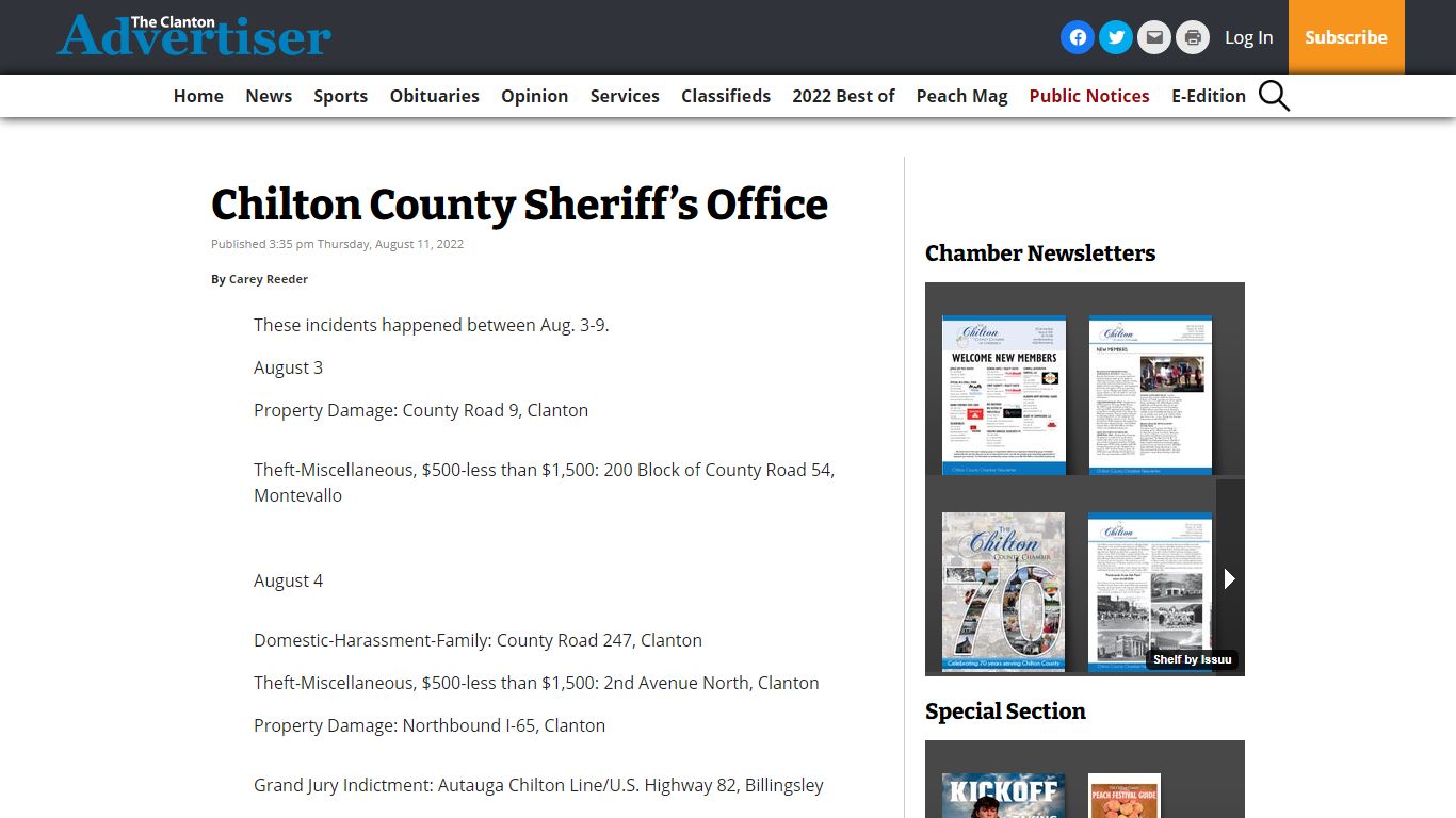 Chilton County Sheriff’s Office - The Clanton Advertiser